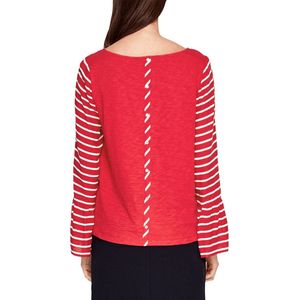 S'Oliver Women-Rood t-shirt met witte strepen--33H4 tango red-Maat 42