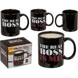 The Real Boss mok - Mok voor de echte baas - 325 ml - Koffie mok - Grappige mokken