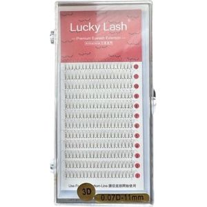 Lucky Lashes - Nepwimpers - 3D 11mm 0.07 D krul - Pre-Made Volume Fans – Russian volume – Pre-Made Fans- wimperextensions – wimper extensions