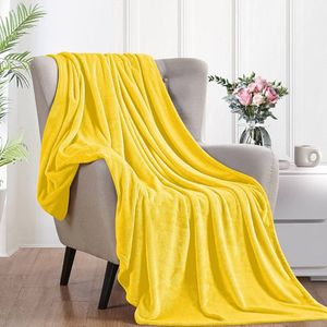 Zachte wollen flanellen deken - ademend en comfortabel - 1 stuk - microvezel