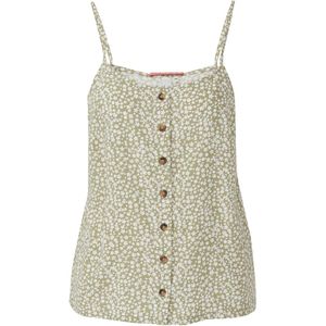 QS - Spaghetti Top - Olijfgroen - Bloemenprint