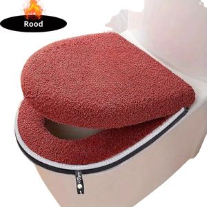 Livano Wasbare Toiletbril Cover - Wc Bril Hoes - Toiletbril - Wc Deksel - Toiletafdekking - Verwarmde Wc Bril - Rood