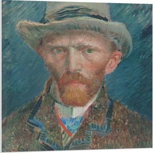 Forex - Oude meesters - Zelfportret, Vincent van Gogh, 1887 - 80x80cm Foto op Forex