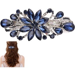 Vintage bling kristallen haarspeldjes - blauwe blad haarspeldjes - Franse kristallen barrettes