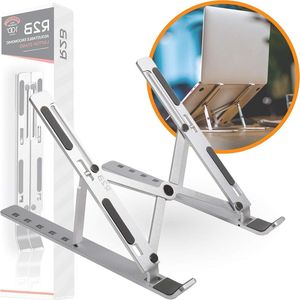 Laptop verhoger verstelbaar opvouwbaar - Model Breda - Zilver- 10 tot 17 inch - Houder - iPad-Tablet standaard laptop verhoger