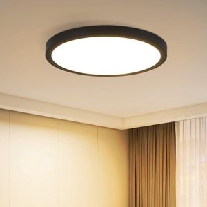 Moderne Plafondlamp LED - Plat Design - Energiezuinige Plafondverlichting - Geschikt voor Keuken, Slaapkamer, Badkamer - Wit - 30x30 cm