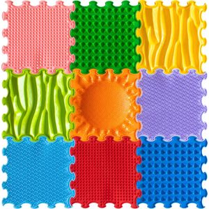 Ortoto Sensory Massage Puzzle Matten Set Stimulerende Regenboog 9 stuks