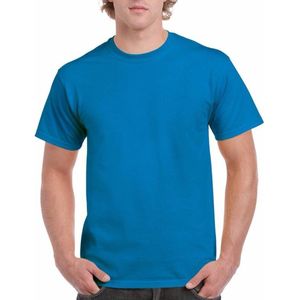 Set van 3x stuks saffierblauw of turquoise katoenen shirt voor heren - voordelige kwaliteits t-shirts, maat: XL (42/54)