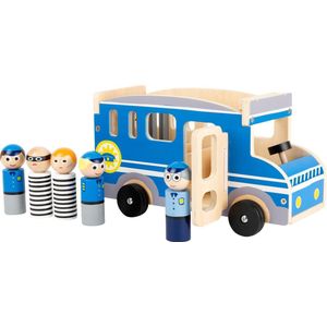 Small Foot Politiebus Xl Hout Jongens 30 Cm Blauw 6-delig