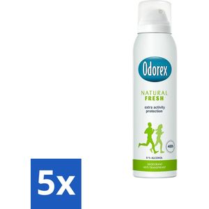 Odorex - Deodorant Spray - Natural Fresh - Natuurlijk Fris - 150 ml - Bulkverpakking - 5 stuks