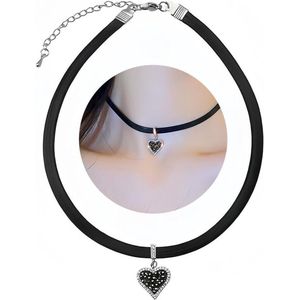 Women's Punk Gothic PU Leather Choker Necklace Adjustable for Men and Women