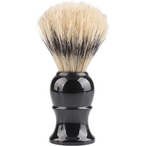 ARAMO® - Premium varkenshaar scheerkwast – Perfect voor barbiers en thuisgebruik- Zwart - 11 cm.
