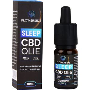 Flowerside Slaap CBD + CBN Olie - Full Spectrum - 5% CBD - 2.5% CBN - 10ml - Vegan - Druppels - Biologisch - Natuurlijk - Laboratorium Getest
