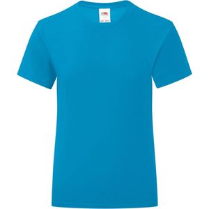 Fruit Of The Loom Meisjes Iconische T-Shirt (Azuurblauw)