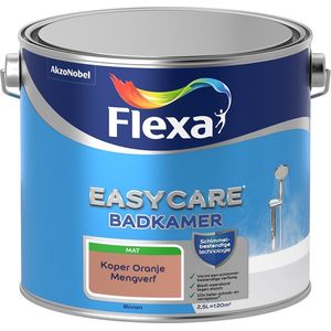 Flexa Easycare Muurverf - Badkamer - Mat - Mengkleur - Koper Oranje - Kleur van het Jaar 2015 - 2,5 liter