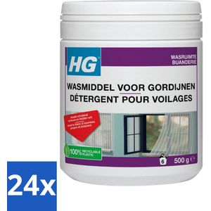 24 x HG Wasmiddel Voor Gordijnen 500 gr - Wasmiddel Vitrage - Vitrage Schoonmaken - Rookvlekken Verwijderen - Stofvlekken Verwijderen - Wasmiddel Voor Wasmachine
