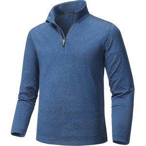 Heren Half Zip Funktionshirt - Ademend Sport Pullover voor Hardlopen en Wandelen