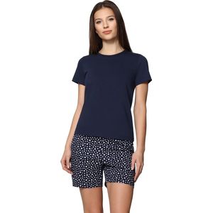 Merry Style Meisjes Pyjama - Korte mouwen - Korte broek - Katoen – marineblauw/witte sterren – 164 - MS-MS10-241-PJ