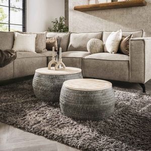 Ronde salontafel set Sardo 50 / 60 cm breed