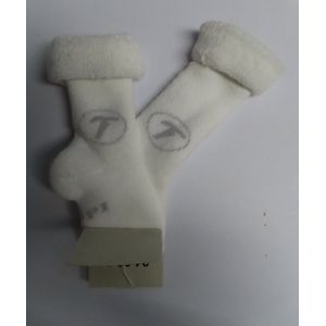Sokken - 1 Paar - Baby - Unisex - Wit - Eponge - Overslag - 17 /18