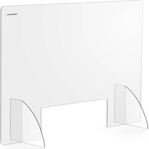 Uniprodo Hoestscherm - 95 x 65 cm - Acrylglas - doorlaat 30 x 10 cm