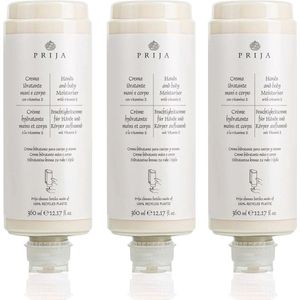 PRIJA 2in1 HYDRATERENDE handcrème, bodylotion met vitamine E, navulling voor dispenser 360 ml x3