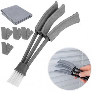 Jaloezie Reiniger met 4 Vervangdoekjes & 1 Microvezeldoek - Luxaflex - shutters - Lamellen - Plumeau - Jaloezie Reiniger - Grijs - 20cm Lang