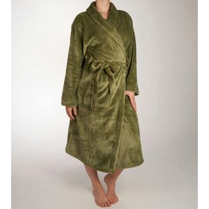 ZoHome Cara Badjas Lang - Fleece - Maat XL - Olive Green