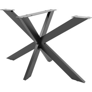 Luxe tafelpoot - Metaal - Meubelpoot - Tafelonderstel - Spinpoot - Tafelpoot zwart - 120x68x71cm