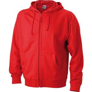 James and Nicholson Unisex Hooded Jacket (Rood)
