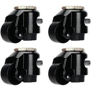 Castor Wielen Set van 4 - Nivellerende Steel Gietmachines - Aluminium Legering - Zware Meubelen Caster - Wielen Werkbank - Intrekbare Gietstukken - Planken Karren - Capaciteit 1102.31lbs .