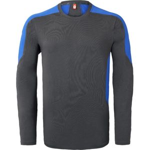 HAVEP T-shirt lange mouw Bicolor 10073 - Charcoal/Korenblauw - M