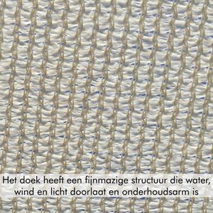 Buitenkado schaduwdoek rechthoek 3.5x4.5m - HDPE/RVS - creme wit