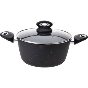 Zwarte braadpan met anti-aanbak laag 24 cm - Keukenbenodigdheden - Kookbenodigdheden - Koken - Vlees braden - Pannen - Aluminium braadpannen/stoofpotten/sudderpannen