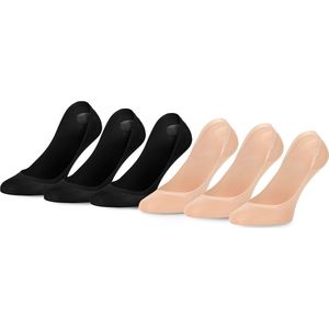 Ladeheid Sokken – Dames – Sportsokken – 39-42 - 6Pack - Zwart/Beige - MS-GI-Footies