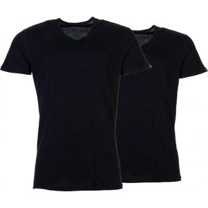 Puma - Basic 2 Pack V-Neck Tee - Zwarte T-Shirts katoen - XL - Zwart