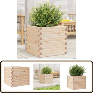 vidaXL Plantenbak - 50x50x46 cm - Massief Grenenhout Plantenbak - Plantenbakken - Bloempot - Bloembak