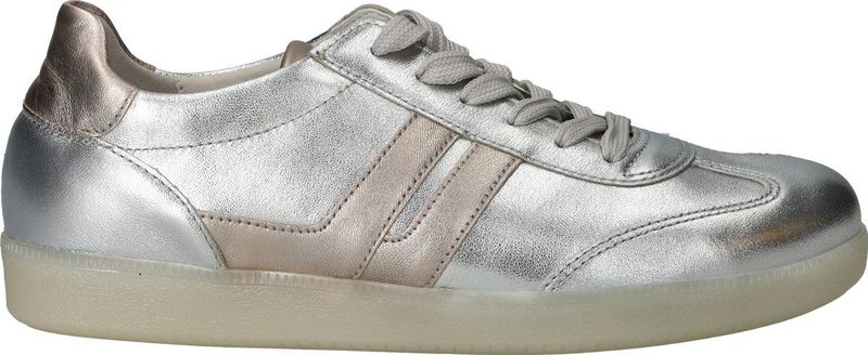 Gabor - Sneakers - Metallic Zilver - Leer - Voetwijdte F