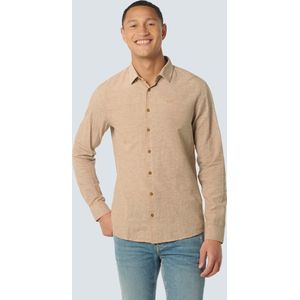 No Excess Mannen Linnen Overhemd Camel XXXL