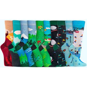 Sokken pakket | Grappige sokken | Dames & Heren | Thema: Sport | Diverse maten | 10 paar