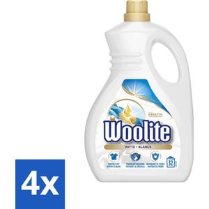 Woolite White - Vloeibaar Wasmiddel - Met Keratine - Witte Was - 32 Wasbeurten - 1,9L - Voordeelverpakking - 4 stuks