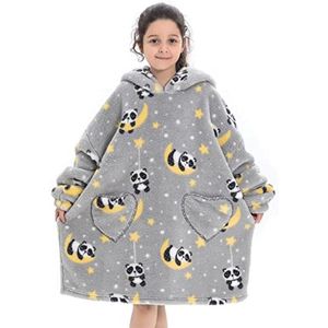 Draagbare deken hoodie voor kinderen 6-12 jaar - super zacht oversized capuchon deken