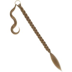 Braided Ponytail Extension with Hair Elastic Band 26 Inches Natural Synthetic Hair Braiding Hair Extensions for Braiding Ash Blonde Braid Hairpiece for (Dark Ash Blonde, 76 cm)