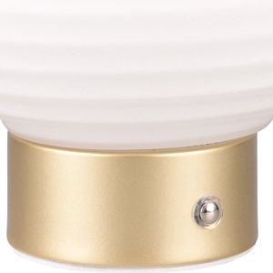 LED Tafellamp - Torna Rali - 1.5W - Warm Wit 3000K - Oplaadbare batterijen - Ovaal - Mat Messing - Metaal