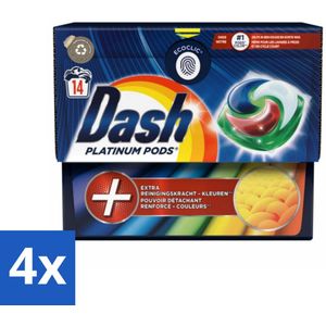 Dash Platinum - Wasmiddel Capsules - Gekleurde Was - 14 Wasbeurten - Voordeelverpakking - 4 stuks