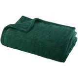 Flanellen fleece plaid Line Groen – L 125 x 150 cm