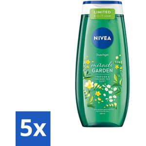 5 x Nivea - Douchegel - Freesia & Groene Thee - 250 ml - Aloe Vera Douchegel - Vitamine C Douchegel - PH-huidneutraal - NIVEA