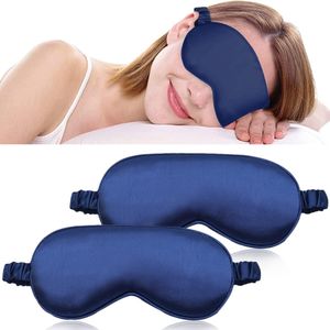 Zijden slaapmasker 2 stuks - zijden oogmasker voor zijslapers - verstelbare band - 100% zijde - paars