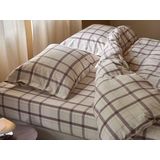 Yumeko - Hoeslaken - Mauve Check - 160x200x30 - Biologisch & Ecologisch