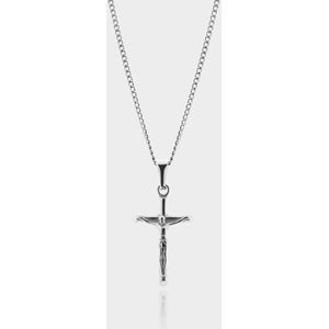 Kruis Hanger Ketting - Zilveren Cross Pendant Ketting - 50 cm lang - Ketting Heren met Hanger - Griekse Mythen - Olympus Jewelry